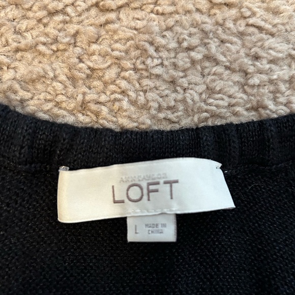 LOFT Black Sweater Tank with side tie - Size Large - Picture 5 of 6